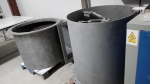 Arenado de ciclón y lacado en plata