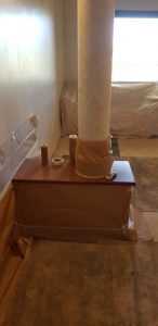 Detalle de la madera restaurada de una habitación del Villaitana